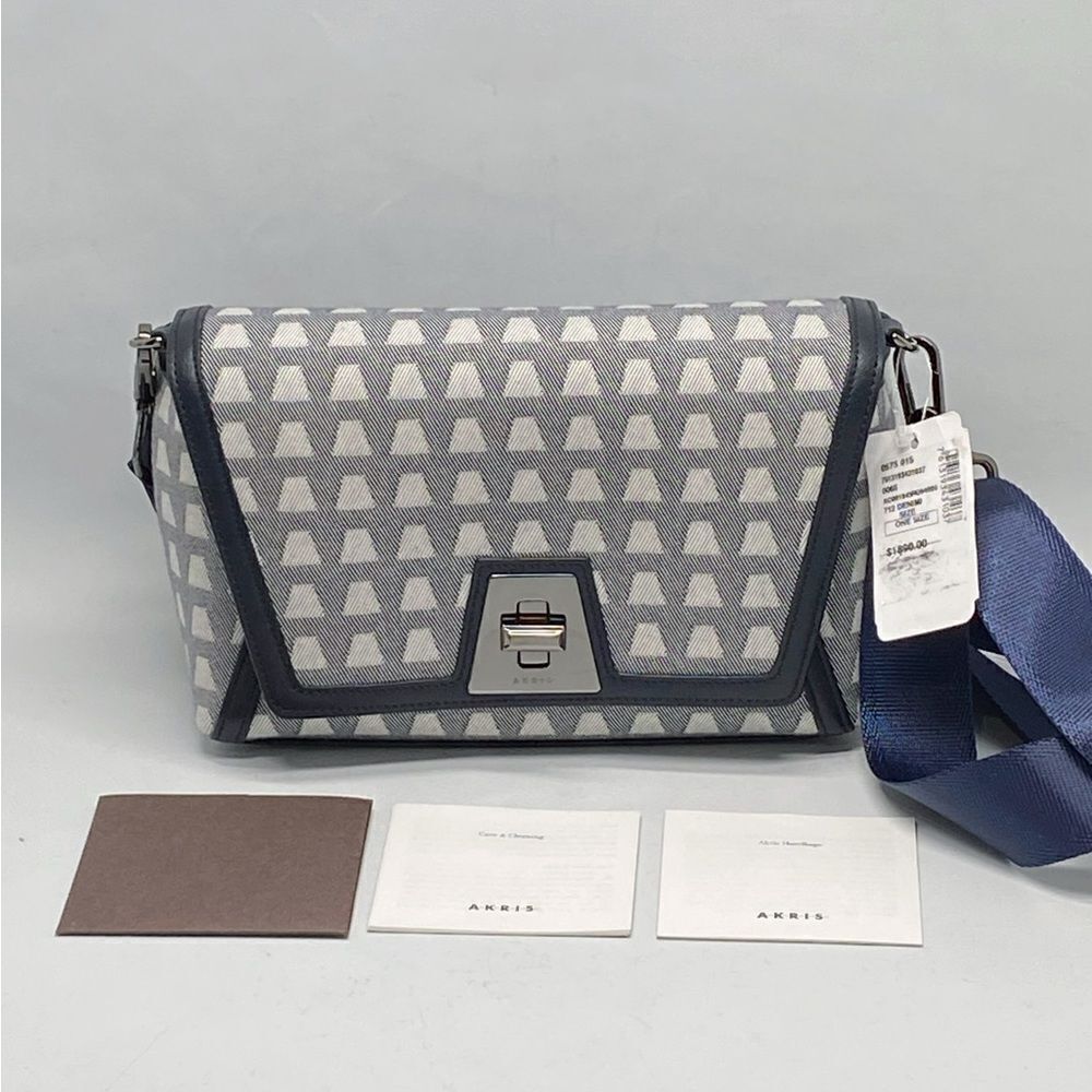 Akris Small Anouk Trapezoid Jacquard Crossbody Bag